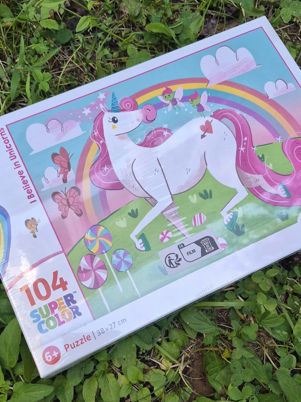I Believe in Unicorns 104-Piece Pink Unicorn Puzzle - Kids Party Activity